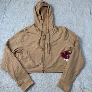 NWT Apple Bottoms Cropped Zip Hoodie – Beige Gold Hardware Y2K